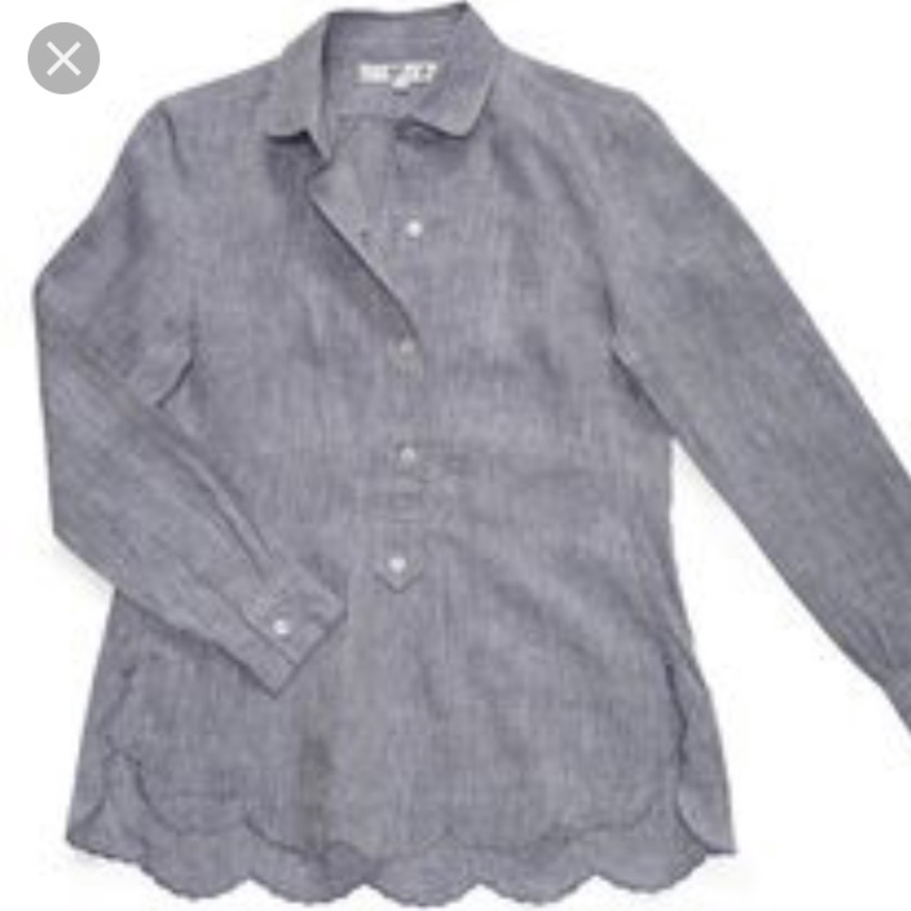 Clairidge and King scalloped edge  Linen shirt.
